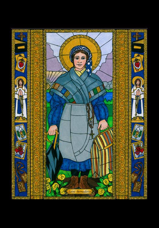 St. Bernadette of Lourdes - Holy Card by Brenda Nippert - Trinity Stores