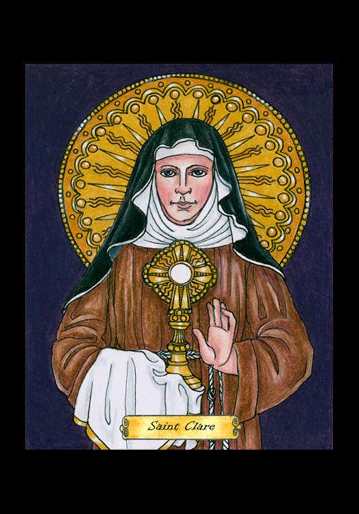 St. Clare of Assisi - Holy Card by Brenda Nippert - Trinity Stores