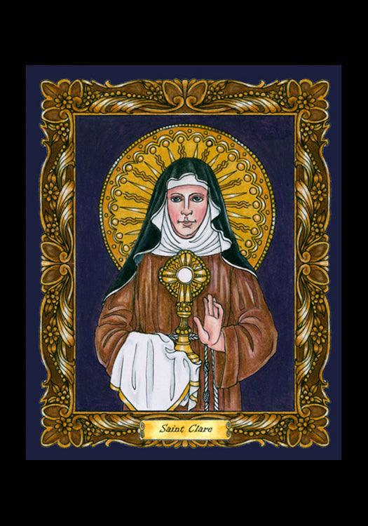 St. Clare of Assisi - Holy Card by Brenda Nippert - Trinity Stores