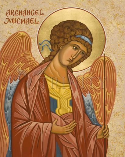 Wall Frame Espresso, Matted - St. Michael Archangel by Joan Cole - Trinity Stores