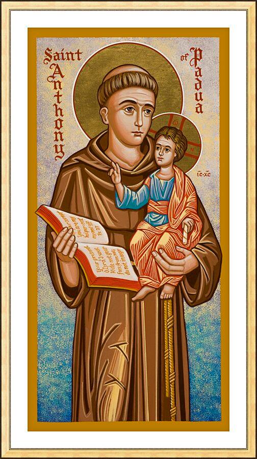 Wall Frame Gold, Matted - St. Anthony of Padua by J. Cole