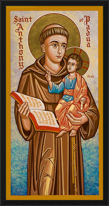 Wall Frame Black - St. Anthony of Padua by Joan Cole - Trinity Stores