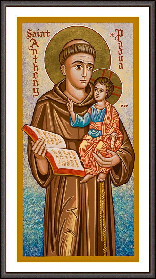 Wall Frame Espresso, Matted - St. Anthony of Padua by J. Cole