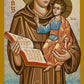 Wall Frame Black, Matted - St. Anthony of Padua by J. Cole