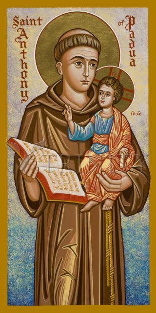Wall Frame Black, Matted - St. Anthony of Padua by J. Cole