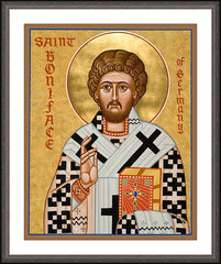 Wall Frame Espresso - St. Boniface of Germany by J. Cole