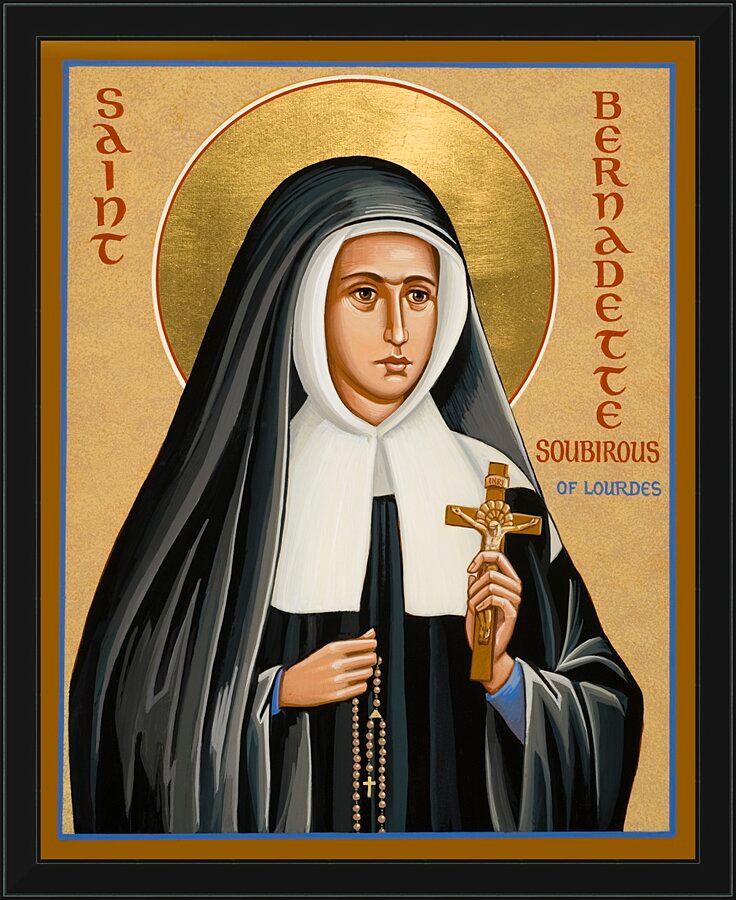 Wall Frame Black - St. Bernadette of Lourdes by Joan Cole - Trinity Stores