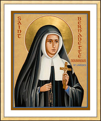 Wall Frame Gold - St. Bernadette of Lourdes by J. Cole
