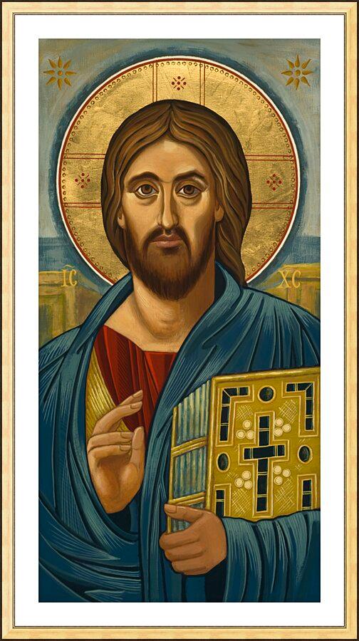 Wall Frame Gold, Matted - Christ Blessing by Joan Cole - Trinity Stores