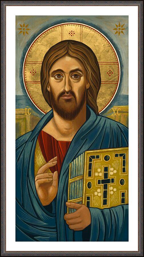 Wall Frame Espresso, Matted - Christ Blessing by Joan Cole - Trinity Stores