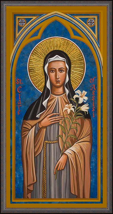 Wall Frame Gold - St. Clare of Assisi by Joan Cole - Trinity Stores