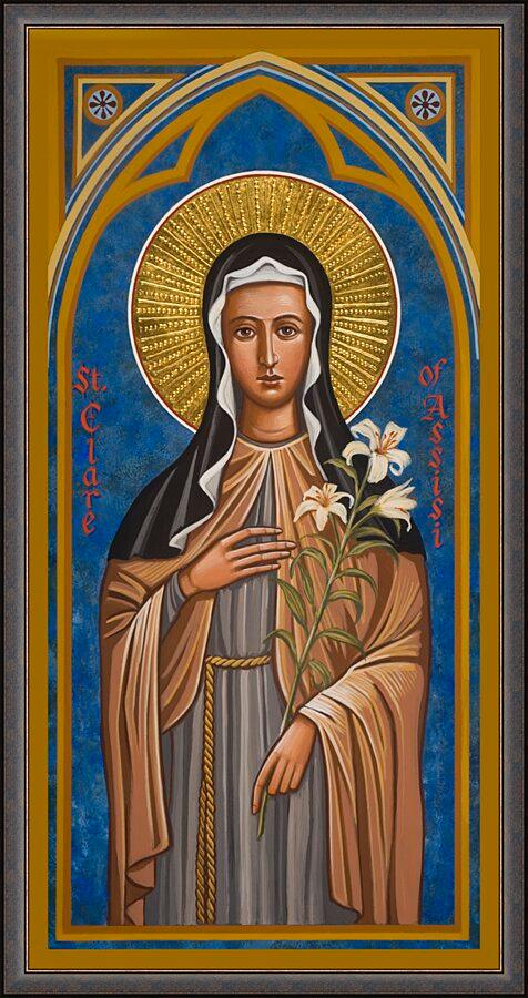 Wall Frame Gold - St. Clare of Assisi by J. Cole