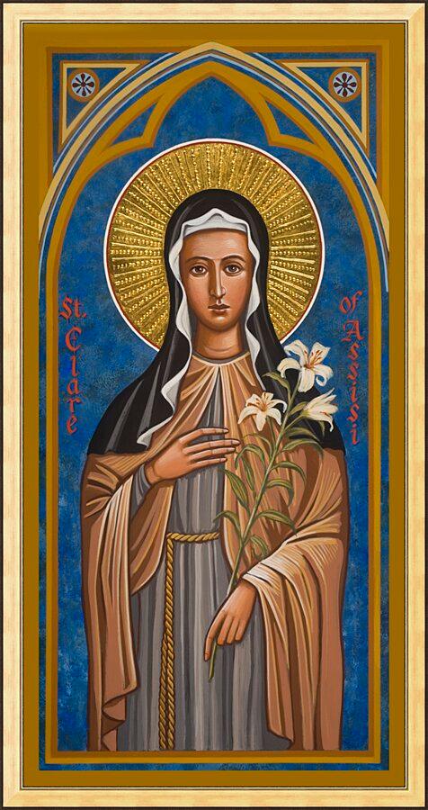 Wall Frame Gold - St. Clare of Assisi by J. Cole – Trinity Stores