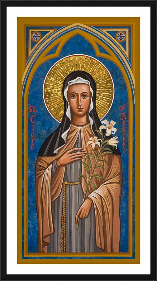 Wall Frame Black, Matted - St. Clare of Assisi by Joan Cole - Trinity Stores