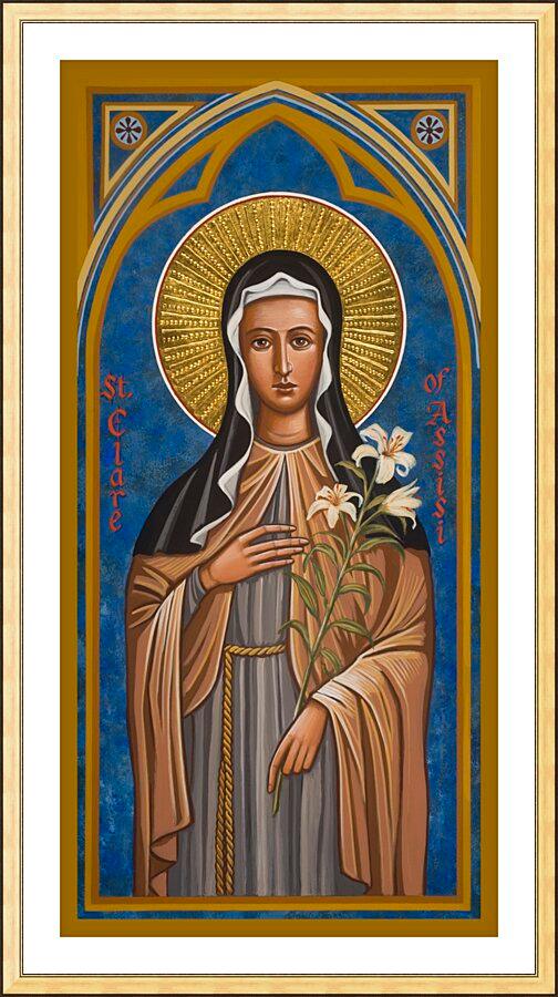 Wall Frame Gold, Matted - St. Clare of Assisi by Joan Cole - Trinity Stores