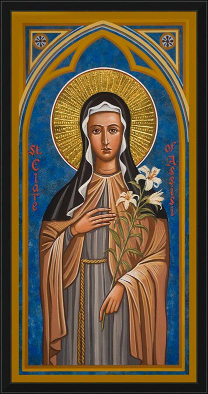 Wall Frame Black - St. Clare of Assisi by Joan Cole - Trinity Stores