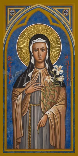 Wall Frame Espresso, Matted - St. Clare of Assisi by Joan Cole - Trinity Stores
