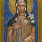 Wall Frame Black, Matted - St. Clare of Assisi by Joan Cole - Trinity Stores
