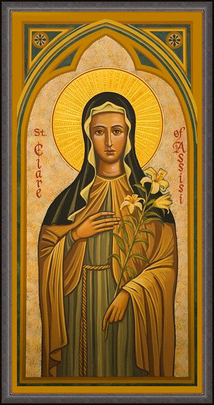 Wall Frame Gold - St. Clare of Assisi by Joan Cole - Trinity Stores