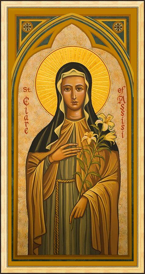 Wall Frame Gold - St. Clare of Assisi by Joan Cole - Trinity Stores