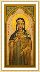 Wall Frame Gold - St. Clare of Assisi by J. Cole