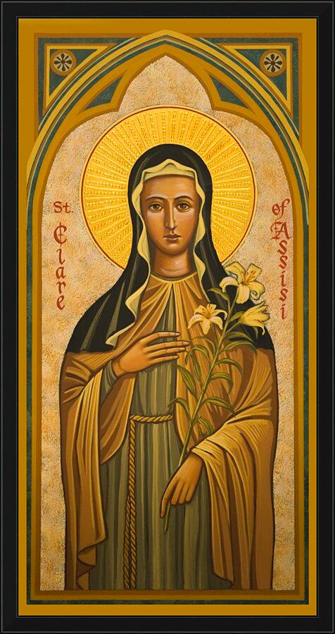 Wall Frame Black - St. Clare of Assisi by Joan Cole - Trinity Stores