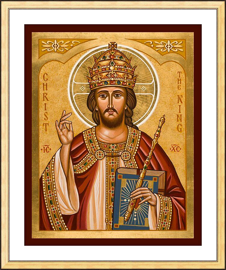 Wall Frame Gold, Matted - Christ the King by J. Cole
