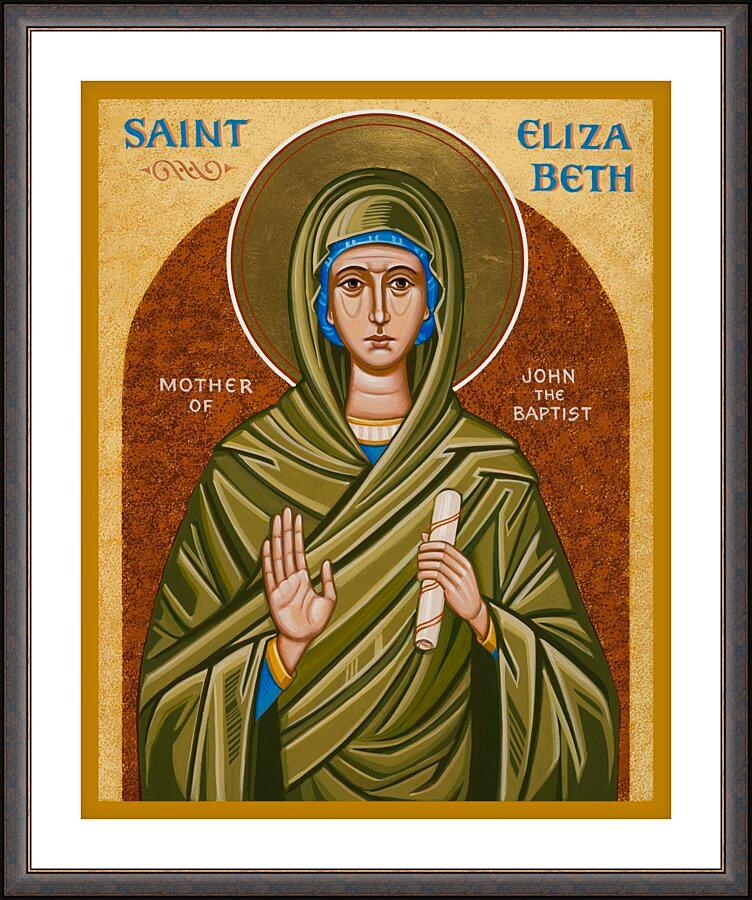 Wall Frame Espresso, Matted - St. Elizabeth, Mother of John the Baptizer by Joan Cole - Trinity Stores