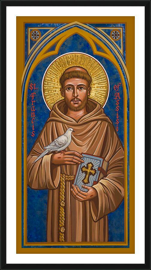 Wall Frame Black, Matted - St. Francis of Assisi by J. Cole