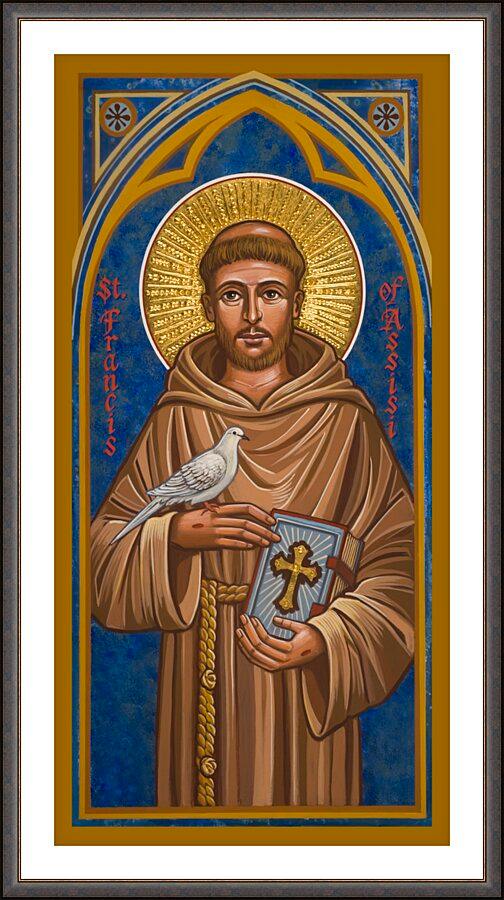 Wall Frame Espresso, Matted - St. Francis of Assisi by J. Cole