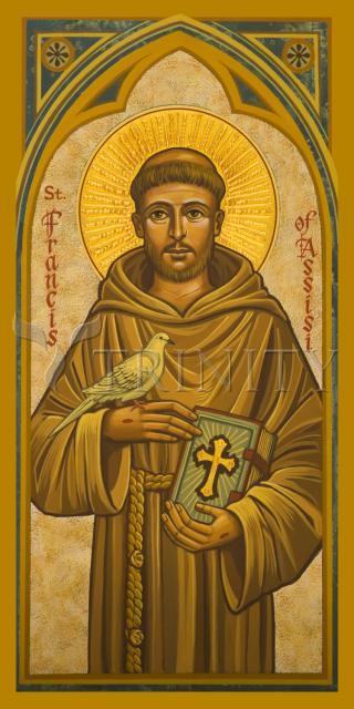 Wall Frame Black, Matted - St. Francis of Assisi by J. Cole