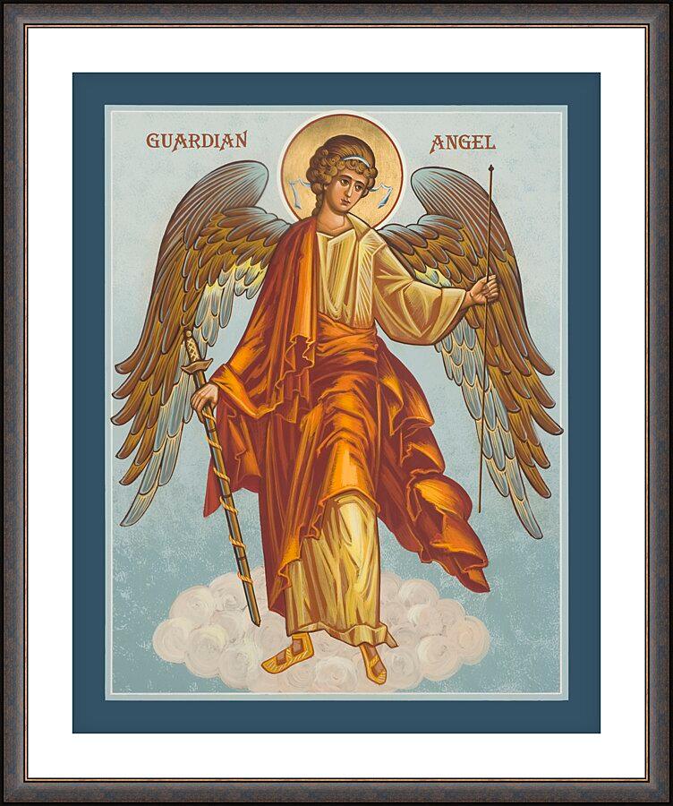 Wall Frame Espresso, Matted - Guardian Angel by Joan Cole - Trinity Stores