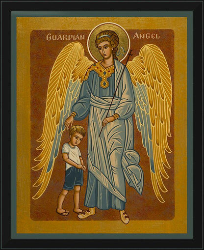 Wall Frame Black - Guardian Angel with Boy by J. Cole
