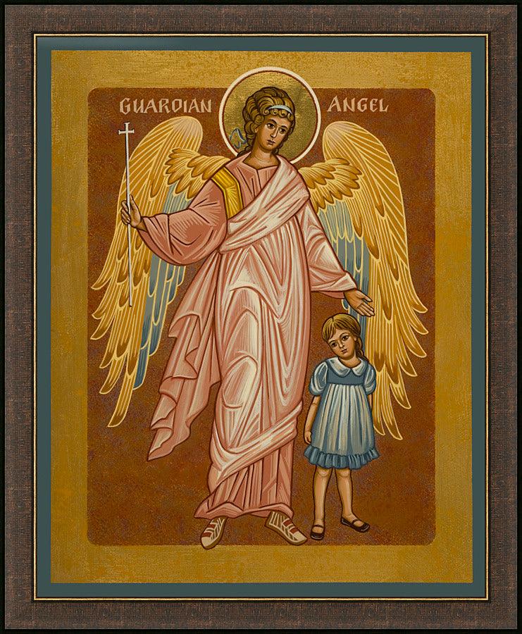 Wall Frame Espresso - Guardian Angel with Girl by J. Cole