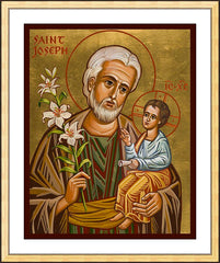 Wall Frame Gold - St. Joseph and Child Jesus by J. Cole