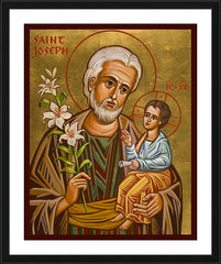 Wall Frame Black - St. Joseph and Child Jesus by J. Cole