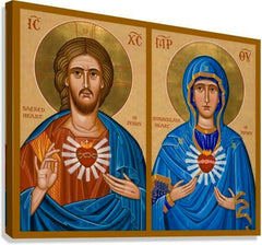 Canvas Print - Jesus and Mary - Two Hearts by J. Cole