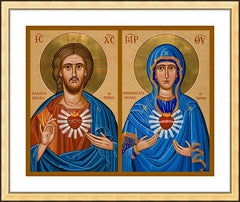 Wall Frame Gold - Jesus and Mary - Two Hearts by J. Cole