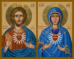 Metal Print - Jesus and Mary - Two Hearts by J. Cole