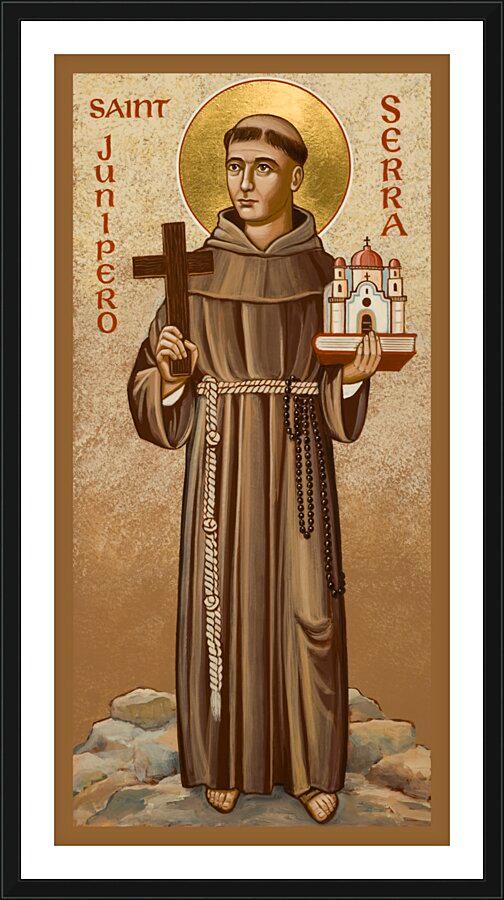 Wall Frame Black, Matted - St. Junipero Serra by Joan Cole - Trinity Stores