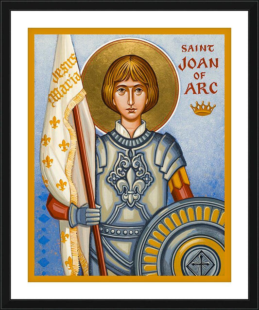 Wall Frame Black, Matted - St. Joan of Arc by J. Cole