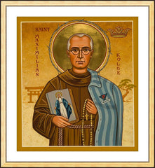 Wall Frame Gold - St. Maximilian Kolbe by J. Cole