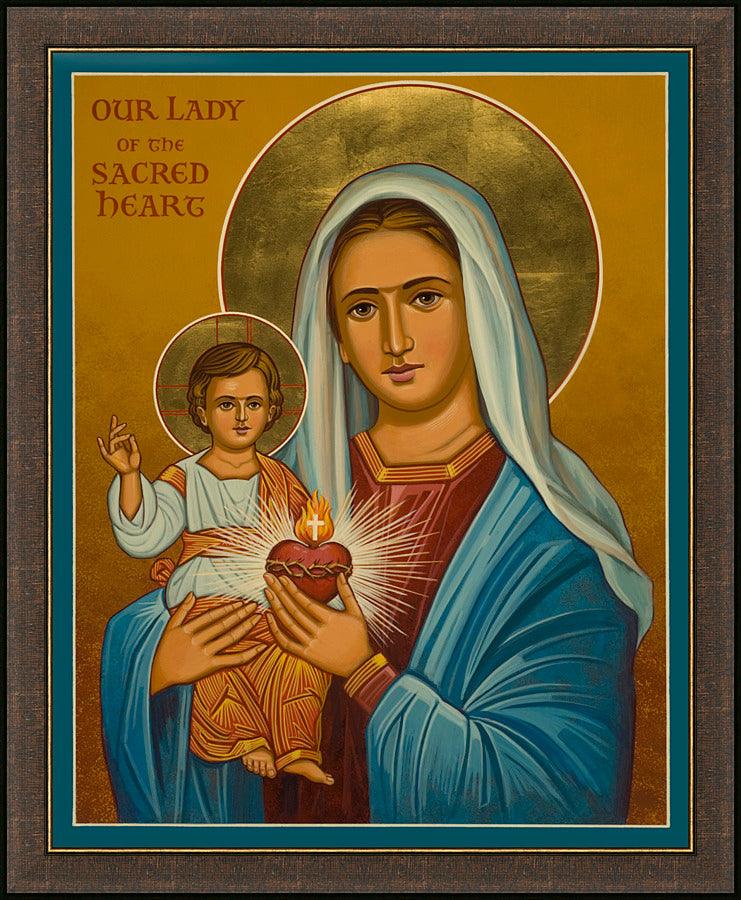 Wall Frame Espresso - Our Lady of the Sacred Heart by Joan Cole - Trinity Stores