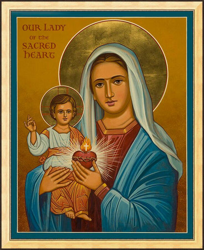 Wall Frame Gold - Our Lady of the Sacred Heart by Joan Cole - Trinity Stores