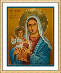 Wall Frame Gold - Our Lady of the Sacred Heart by J. Cole