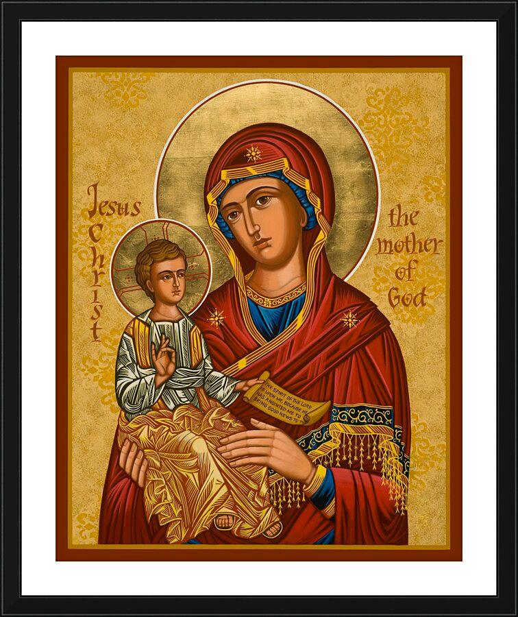 Wall Frame Black, Matted - Mary, Mother of God by Joan Cole - Trinity Stores