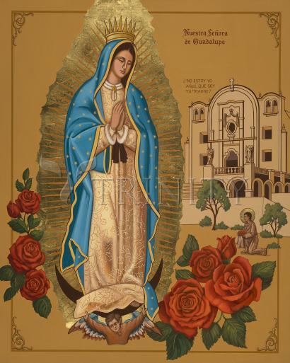 Wall Frame Black, Matted - Our Lady of Guadalupe by Joan Cole - Trinity Stores