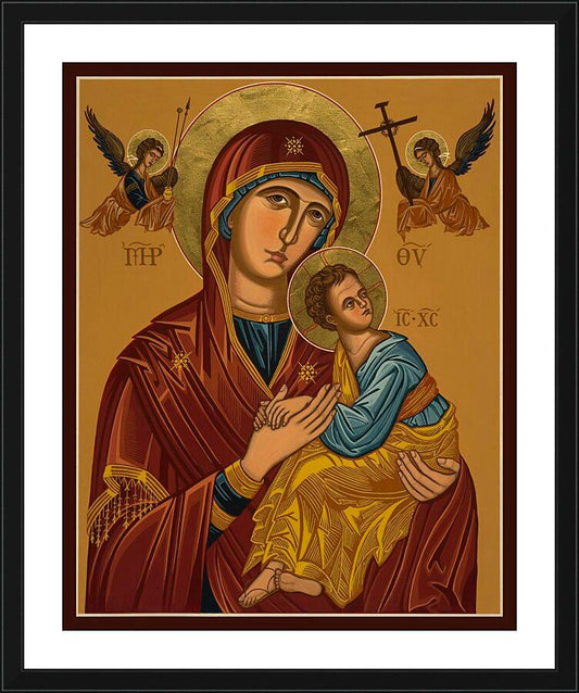 Wall Frame Black, Matted - Our Lady of Perpetual Help - Virgin of Passion by J. Cole