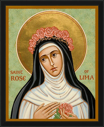 Wall Frame Black - St. Rose of Lima by Joan Cole - Trinity Stores