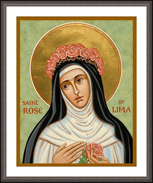 Wall Frame Espresso, Matted - St. Rose of Lima by J. Cole